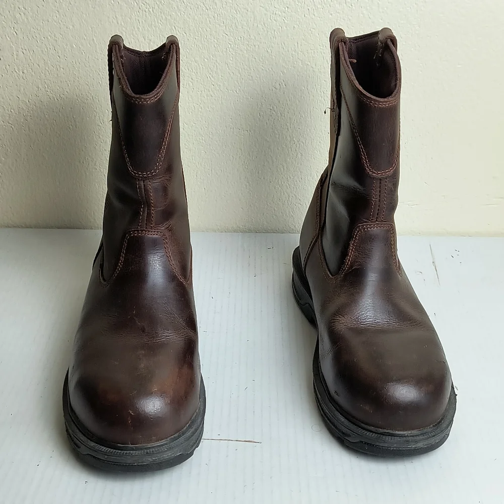 Herman Survivors 8 Men's Dark Brown Leather Plower Waterproof Pull Work  Boots
